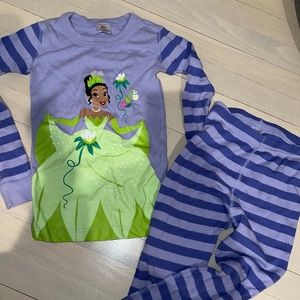 Hanna Andersson Disney Tiana long sleeve pajama set 6-7